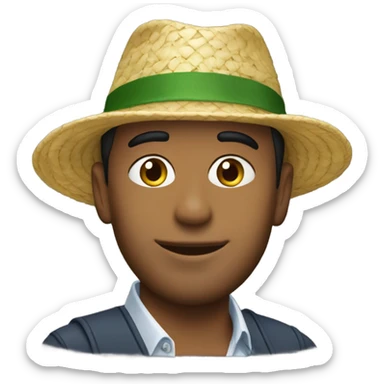 alex de souza with brazilian hat sticker