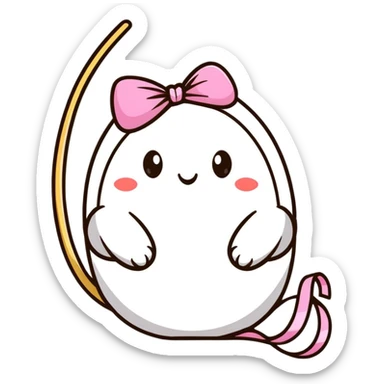 Easter whip with decorative ribbons and bows in pastel colors sticker