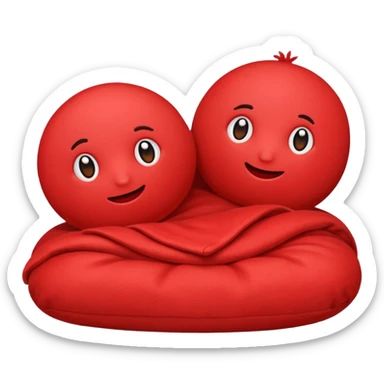 Red emojis cozy sticker