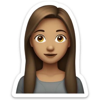 Pretty brown hair girl sticker