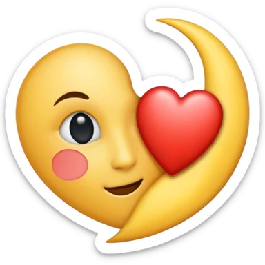 Heart and moon emoji sticker