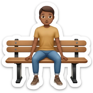 uma pessoa sentada em uma mesa. SENTADA em cima da mesa, como se a mesa fosse um banco sticker