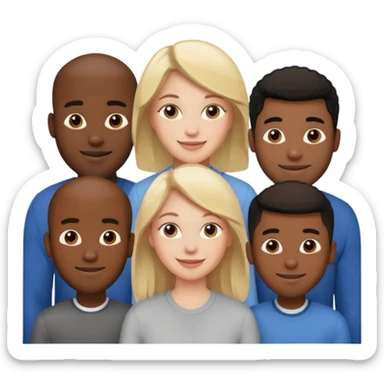 One white woman and six black men sticker