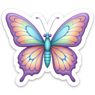Ethereal butterfly crayon doodle sticker
