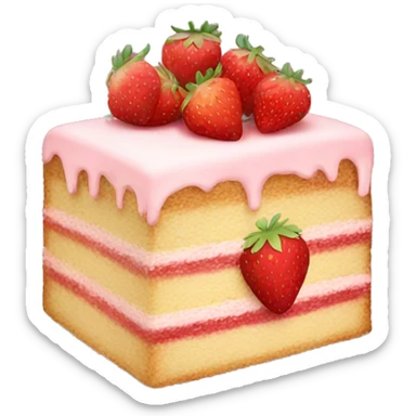 Cake with strawberry  sticker