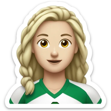 white girl volleyball player with green jersey  sticker