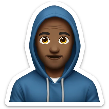 Dwayne jhonson wear a blue hoodie sticker