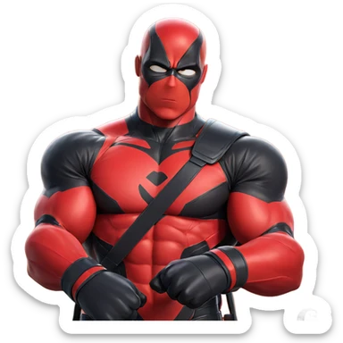 muscular superhero in bodysuit sticker