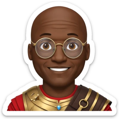 Michael Jordan, wearing gladiator cloth, big round glassed sticker