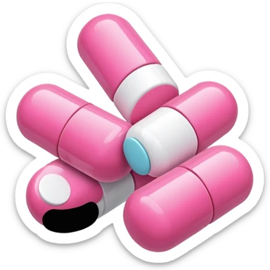 pink and white medication sticker