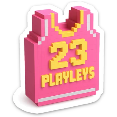 розовая баскетбольная майка со светящейся надписью "23 PLAVLEYS", no background sticker