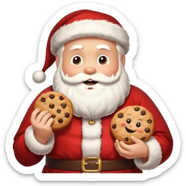Santa stealing cookies sticker