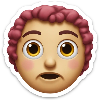 hearts in the eyes and drool from the mouth sticker