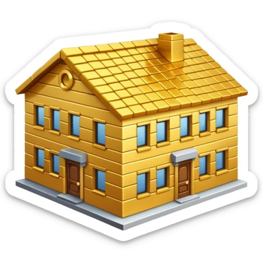 A gold brick house sticker