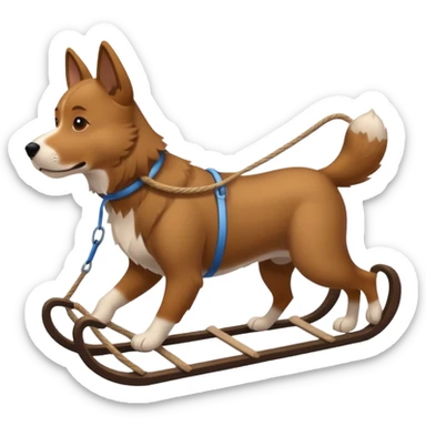 dog carrying sled sticker