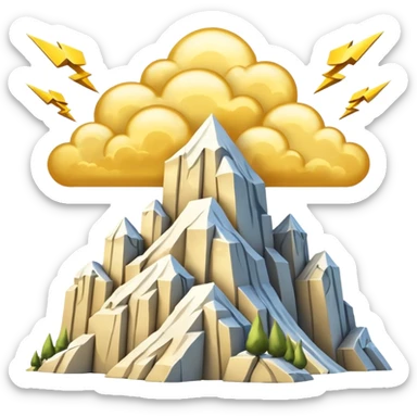 Design a rectangular emoji-style flag representing Mount Olympus, the realm of the gods. Include classic Greek elements such as golden clouds, marble pillars, and Zeus's lightning bolt.  sticker