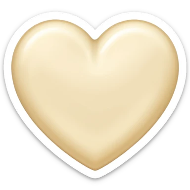 Cream heart' sticker