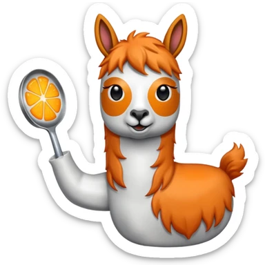 Una cuchara de metal y una llama por debajo sticker