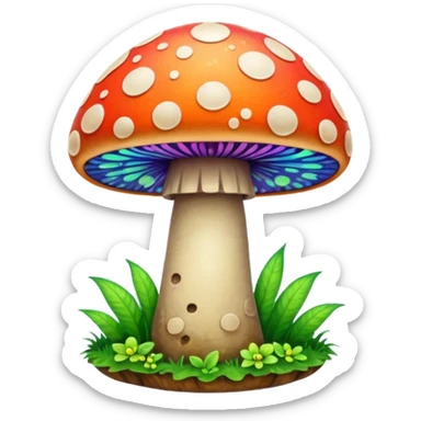 Trippy mushroom sticker