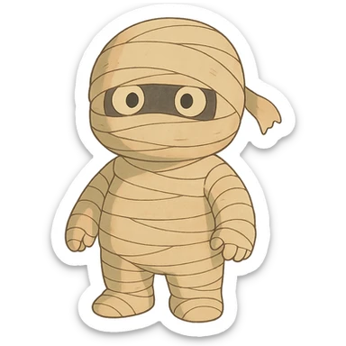 mummy character with soft colors sticker