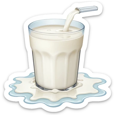 glass of milk spill on floor sticker