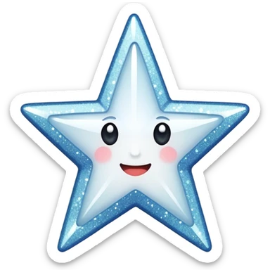 white glory star glitter sticker