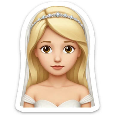 blonde bride no smile sticker