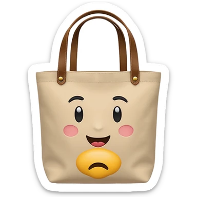 generate an ios genmoji of tote bag beige, plain beige. No drawing sticker