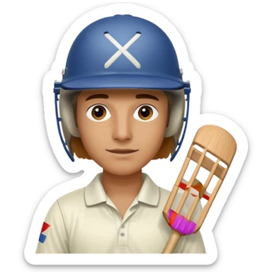 Person playing cricket sticker