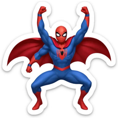 Spider-Man on Batman’s shoulders sticker