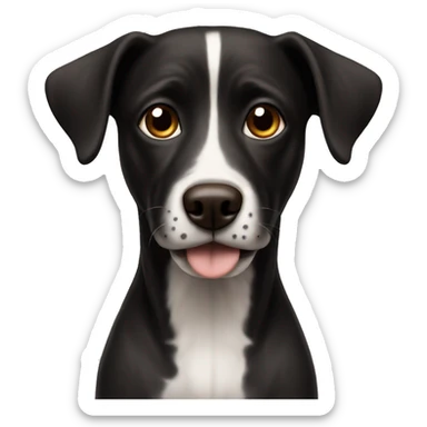 realistic dog with brown eyes black face sticker