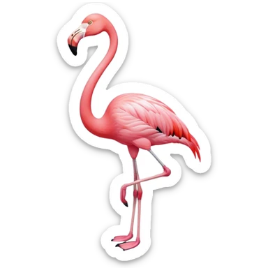 Pink flamingo with one leg up sticker