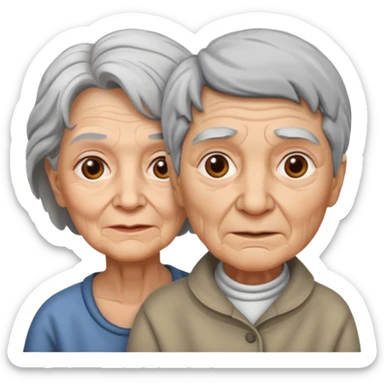 lo mismo que estas haciendo solo coloca alado de la abuela un hombre joven  sticker