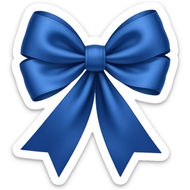 A ribbon bow of blue colour dark blue sticker