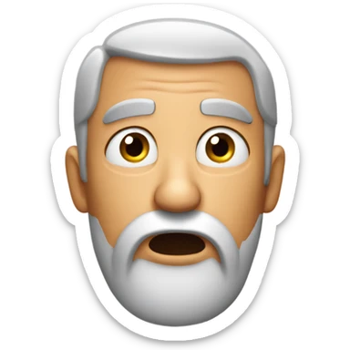 Shocked with beard  sticker