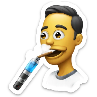 regular emoji hitting a vape  sticker