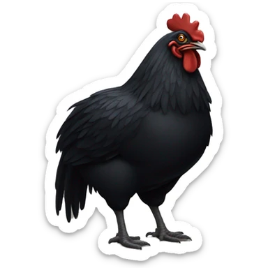 massive black chicken sticker