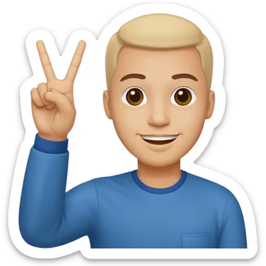 memoji face iphone: men, a solo hiker with happy face and a piece handsign sticker