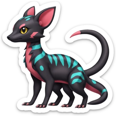 Neon pastel Salandit-Umbreon-Genet-Noivern-Civet-Hybrid (Full body) sticker
