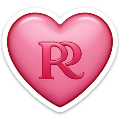 Make a pink heart with an R in the middle sticker