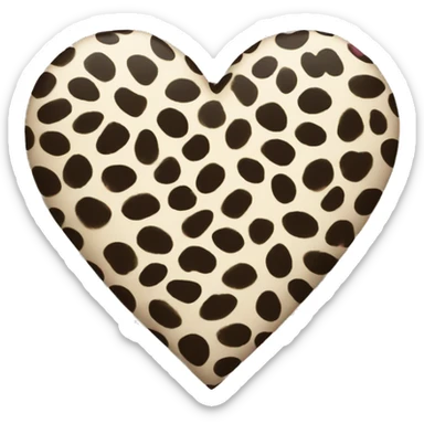 heart with animal print sticker