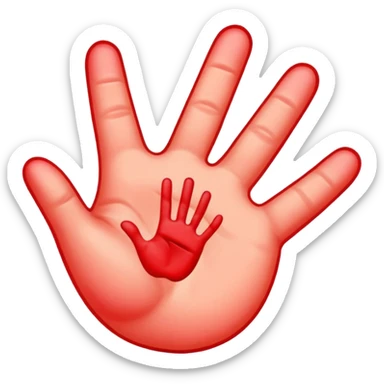 peach emoji with red hand print like a spankinging simple post spanking red mark  sticker
