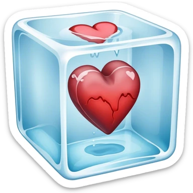 Dead heart in an ice cube sticker