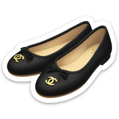 Black Chanel ballet flats sticker