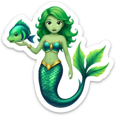siren aesthetic tail green sticker