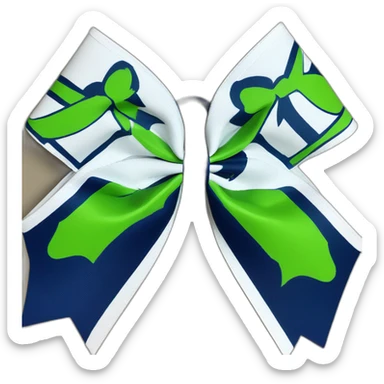 Maces Wolfpack cheerleading bow, white green navy blue sticker