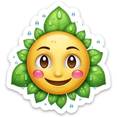 a smile face with acid droplets on top sticker
