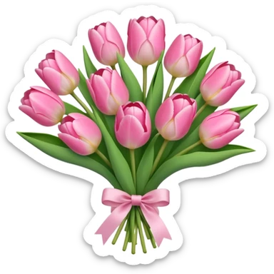 Cute baby pink tulip bouquet sticker