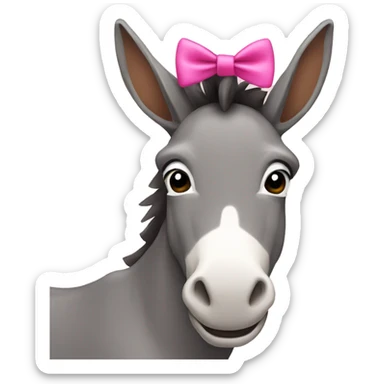 Donkey with a pink bow  sticker