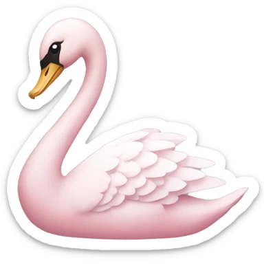 pastel pink swan sticker
